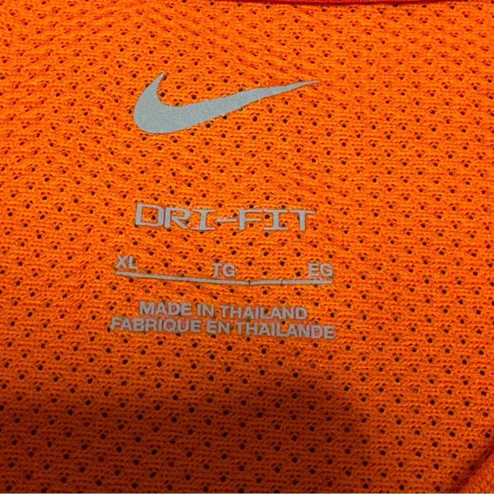 Nike Dri-Fit Youth XL Bright Orange Tee with White Logo - Picture 5 of 10